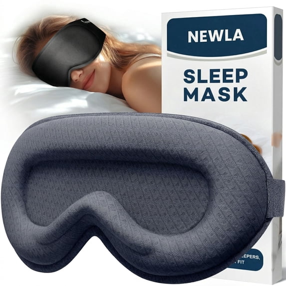 Weighted Sleep Mask, Eye Mask for Sleeping with 100% Blackout Light Blocking, 3D Contoured Shape, Full Coverage Strap, Soft Fabric for Long Flights, Hotel Sleep, Meditation, for Women and Men
