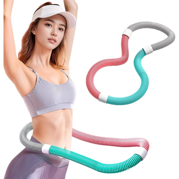 Weighted Soft Spring Exercise Hoop – Foldable Fitness Hoopwith No Waist Damage Spring Design, Portable Slimming Exercise Equipment for Home and Travel