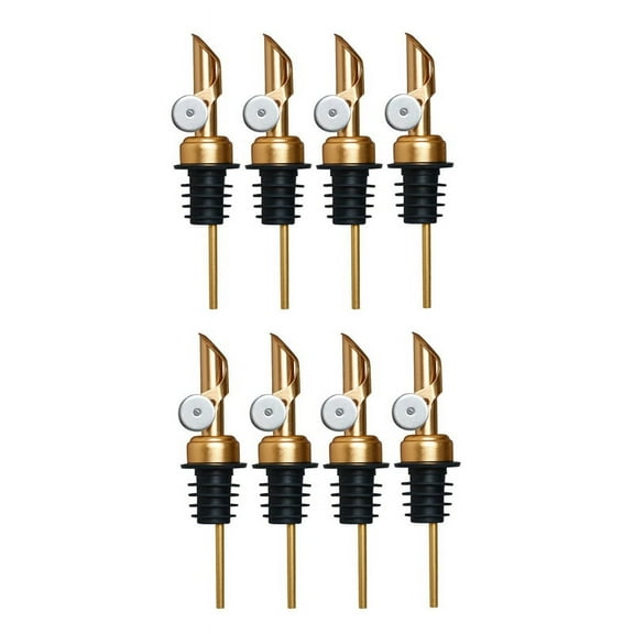 Weighted Stainless Steel Pourers, Auto Flip Olive Oil Dispenser Spout, Balsamic Vinegar pour Spouts 8Pcs