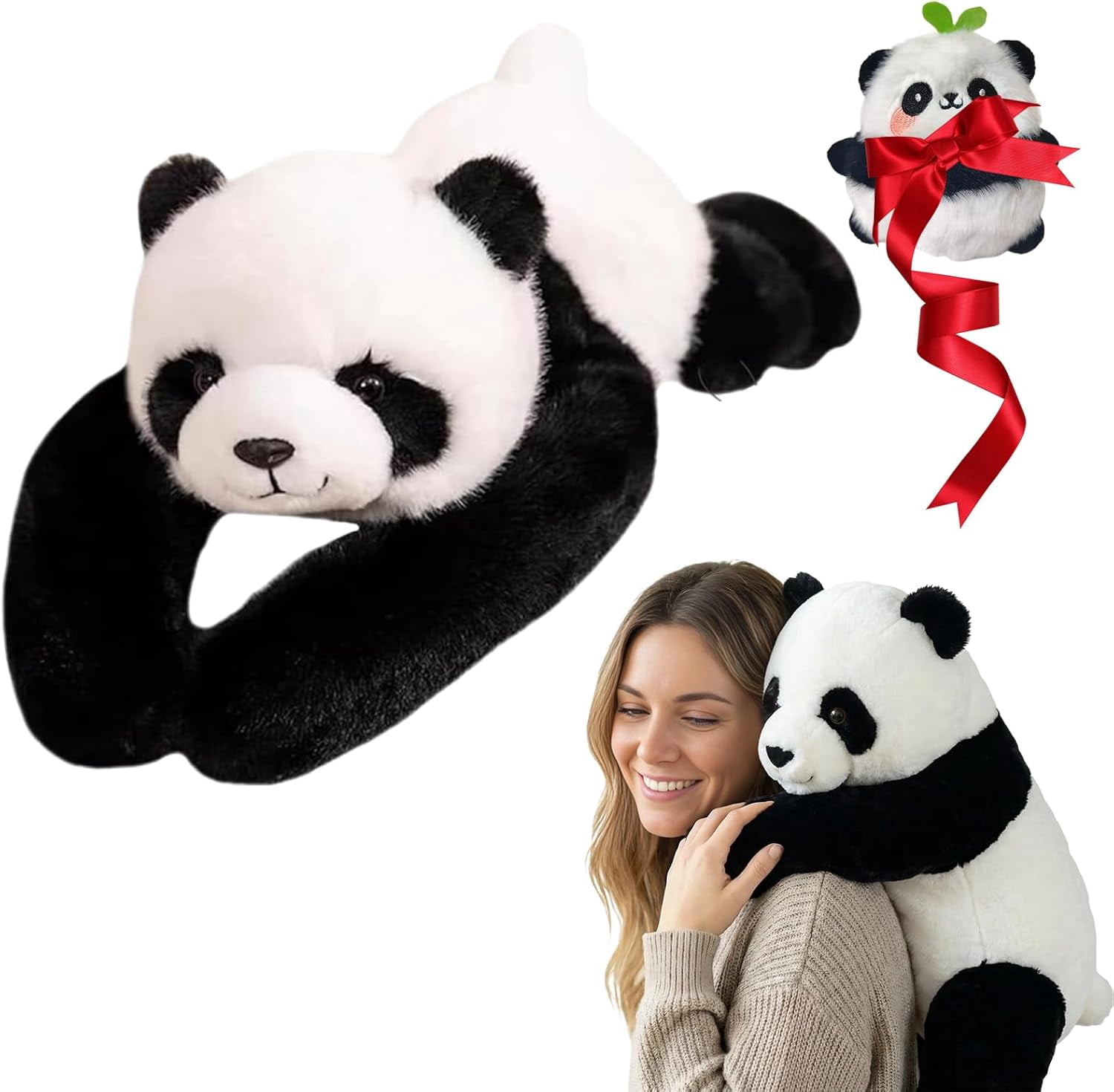 Weighted Stuffed Animal – Panda, Sloth, Bear, Koala, Raccoon & Dinosaur Plushie with Extra-Long Hugging Arms, Soft Huggable Stuffed Animal for Comfort (Panda, 25.6")