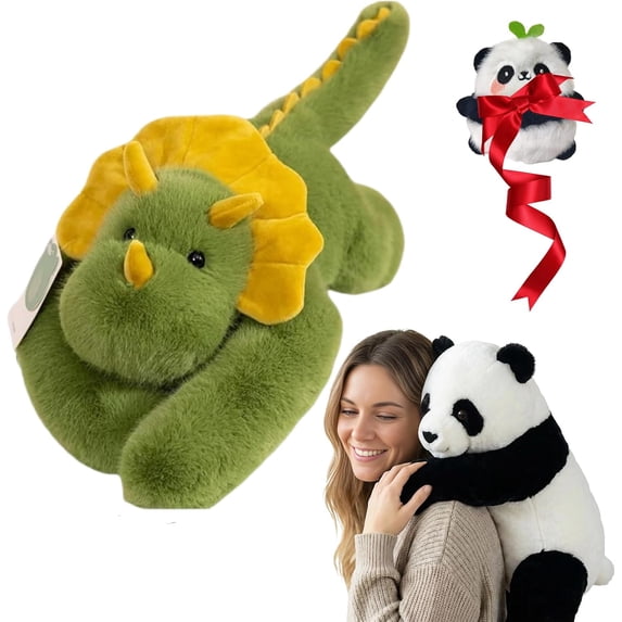 Weighted Stuffed Animal – Panda, Sloth, Bear, Koala, Raccoon & Dinosaur Plushie with Extra-Long Hugging Arms, Soft Huggable Stuffed Animal for Comfort (Panda, 25.6")