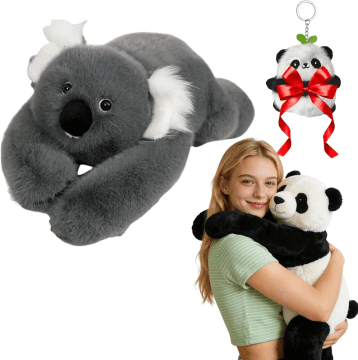 Weighted Stuffed Animal, Soft Huggable Plushie, Extra-Long Hugging Arms, Panda Sloth Bear Koala Raccoon Dinosaur for Comfort