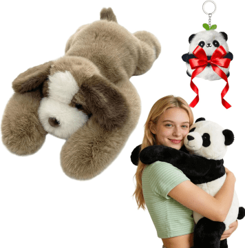 Weighted Stuffed Animal, Soft Huggable Plushie, Extra-Long Hugging Arms, Panda Sloth Bear Koala Raccoon Dinosaur for Comfort