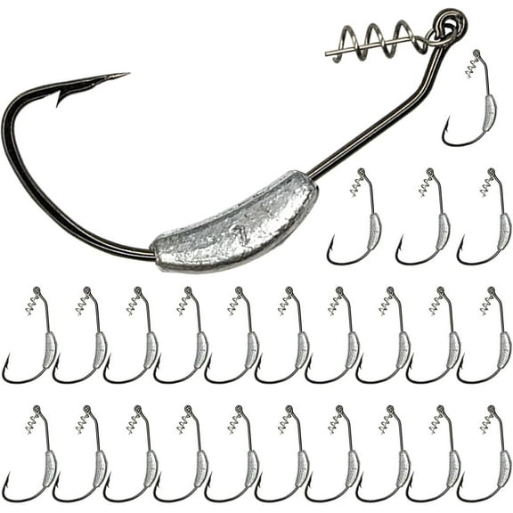 Weighted Swimbait Hooks, Jig Heads with Twist Lock, Soft Plastic Worm Fishing Hooks (sizes:1/0,2/0,3/0,4/0,5/0)