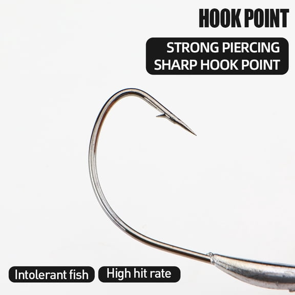 Weighted Swimbait Hooks with Wide Screw Lock, WRM958WT Model for Securing Soft Plastic Baits, Bass Fishing Jig Heads