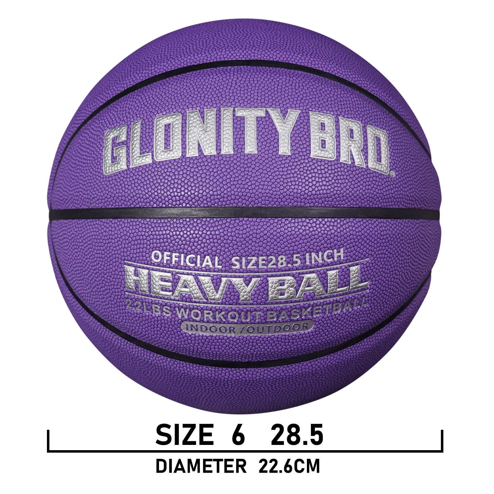 Weighted Training Basketball 3/2.2LBS Indoor And Outdoor High Quality Composite Basketball For Improve Dribbling Passing Purple