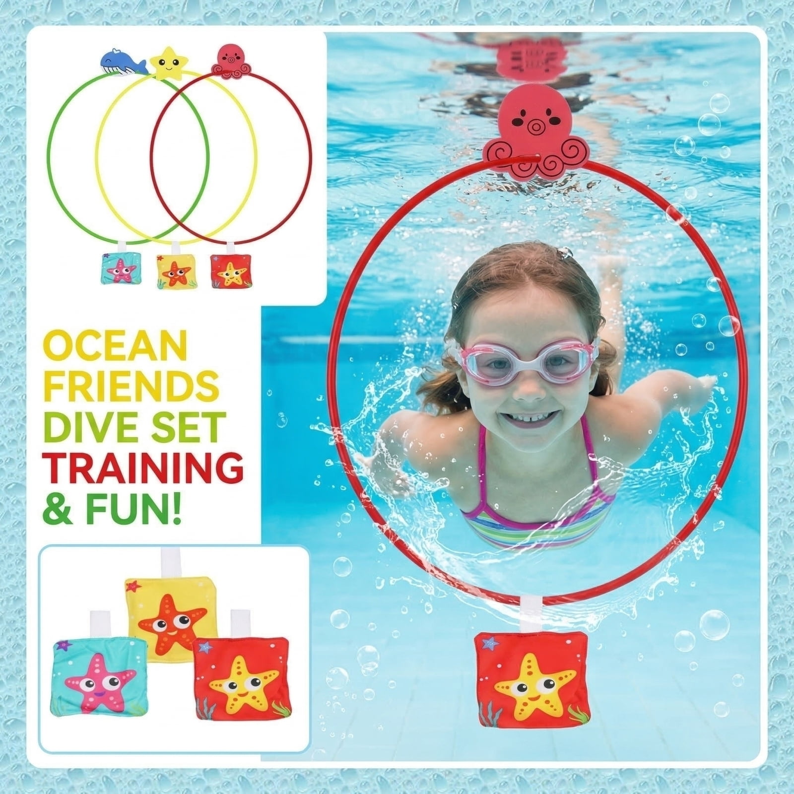 Diving Hoops Weighted Underwater Diving Hoops - Adjustable Floating Rings for Breath ...