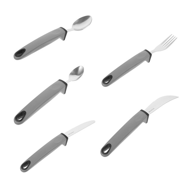 Weighted Utensils Parkinsons Disabled Handicapped 5 Pcs Silverware