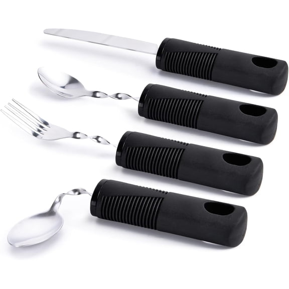 Weighted Utensils for Hand Tremors Adaptive Silverware Set for Parkinson's 4 Piece