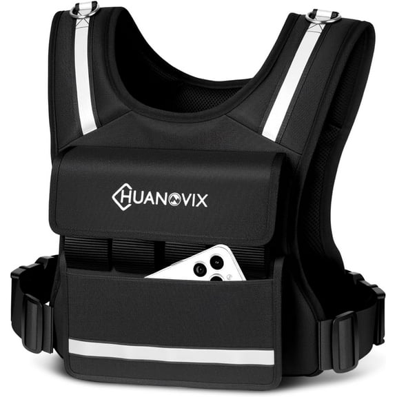 Weighted Vest, 0-40 LBS Adjustable Weight Vest With Reflective Stripe, No Weights Included, Ultra Thick Shoulder Padding Design Rucking Vest for Walking, Running, Strength Training, Etc