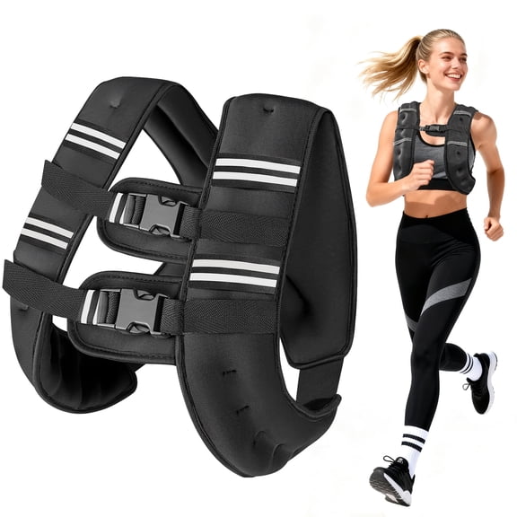 Weighted Vest 12Lb Weight Vest for Woman Men Sport Weighted Vest with Reflective Stripe Adjustable Buckle Straps Mesh Pocket for Strength Training Running