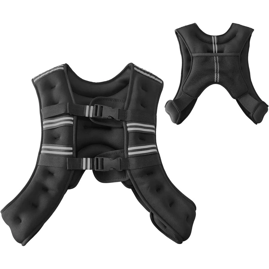 Weighted Vest,12lb/16lb/20lb/25lb/30lb Weight Vest With Reflective Stripe And Pocket For Men, Women Workout, Strength Training, Running, Walking, Jogging