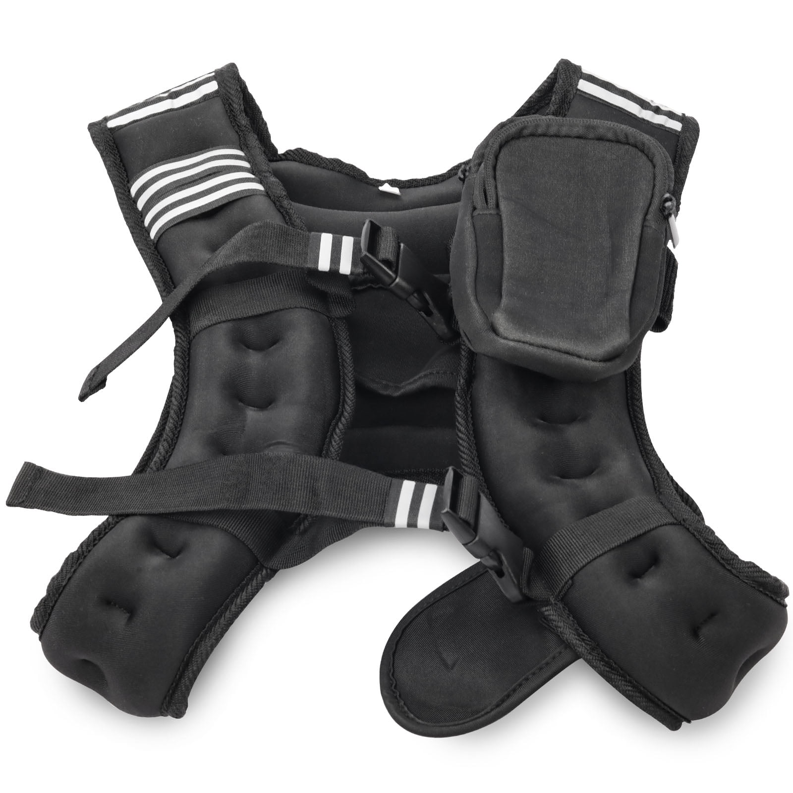 Weighted Vest, 12lb Weight Vest with Two Adjustment Straps for Men Women, Weight Vests with Reflective Stripe for Strength Training, Running, Jogging, Walking