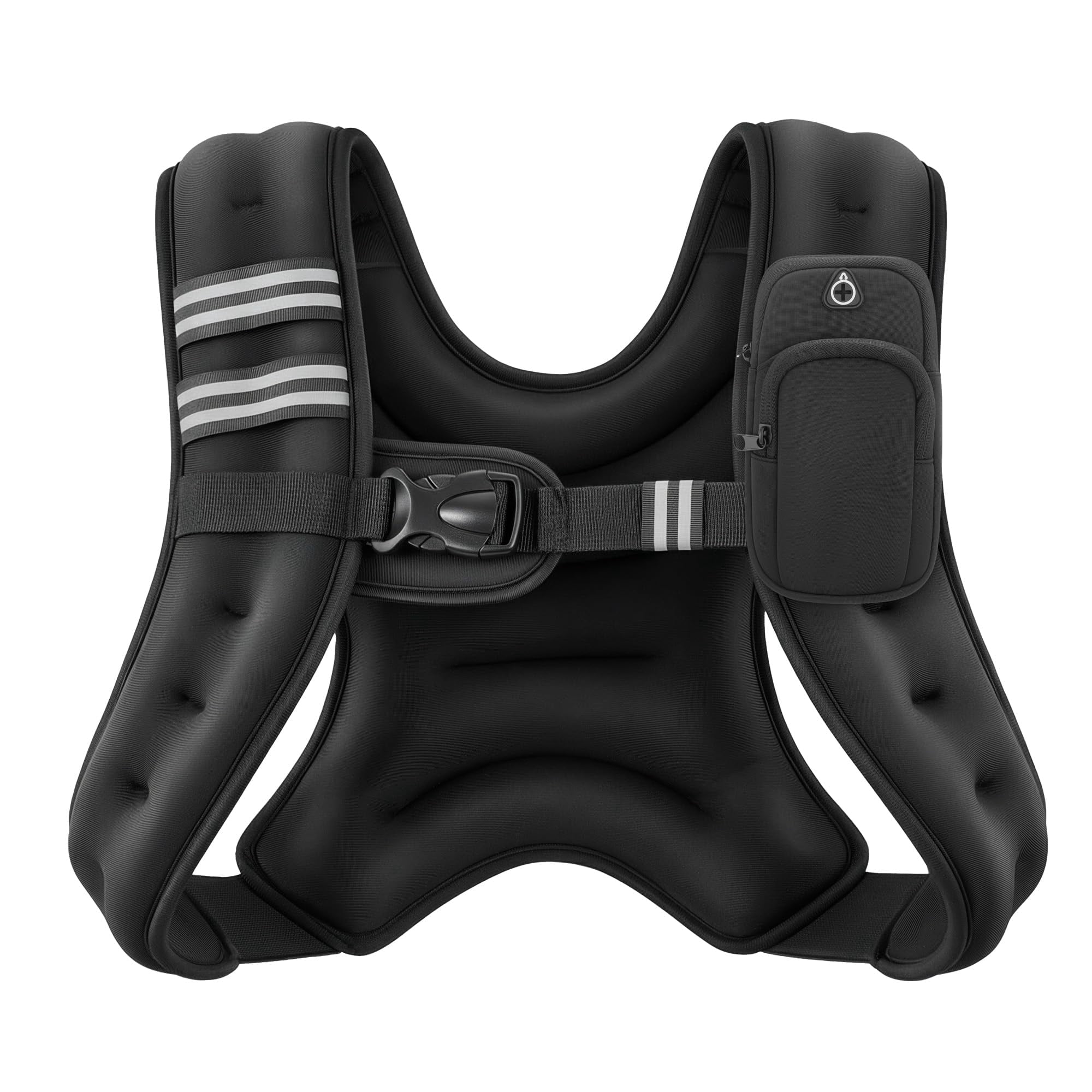 Weighted Vest 6-30lb with Reflective Stripe for Workout Running Fitness Strength Training