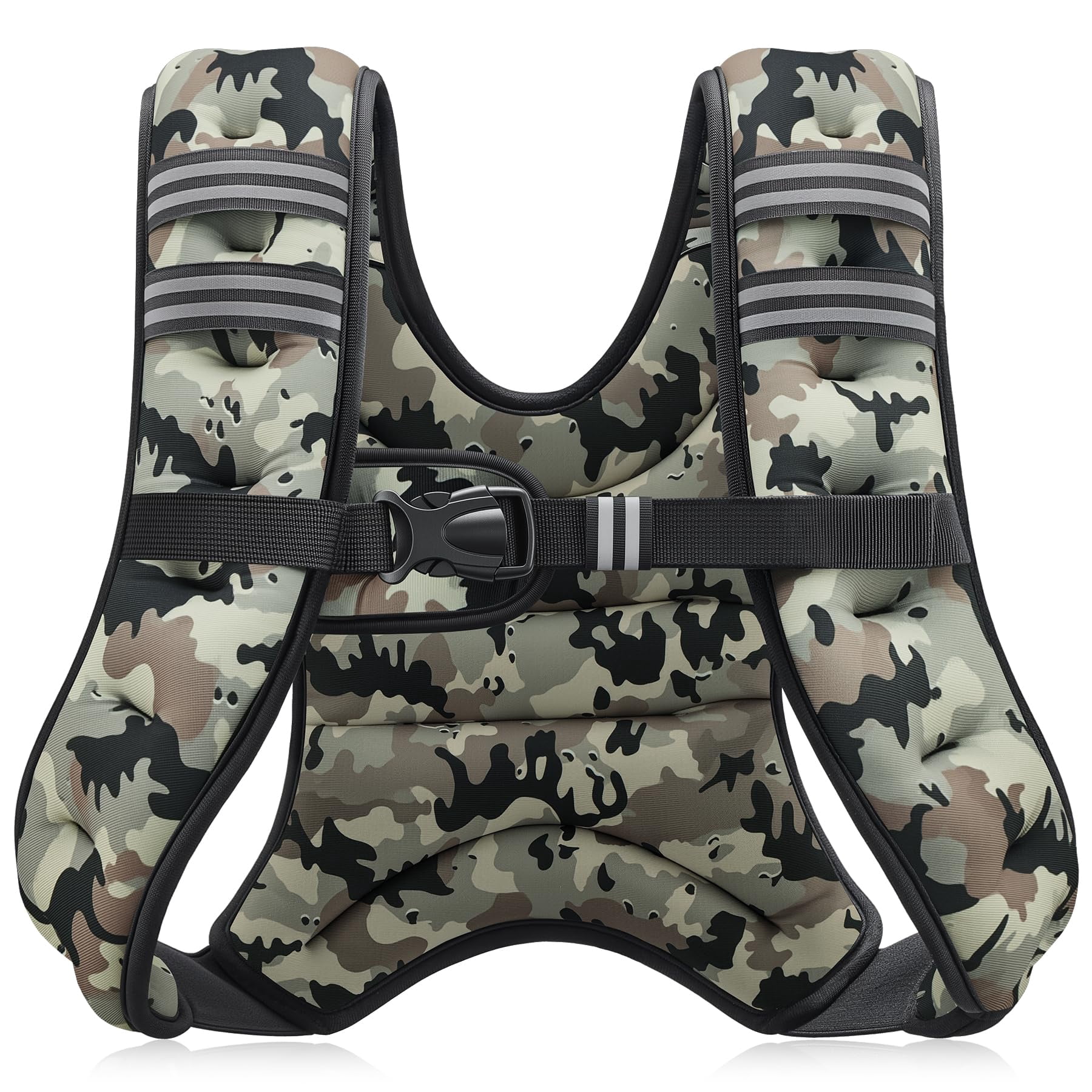 Weighted Vest 6-30lb with Reflective Stripe for Workout Running Fitness Strength Training