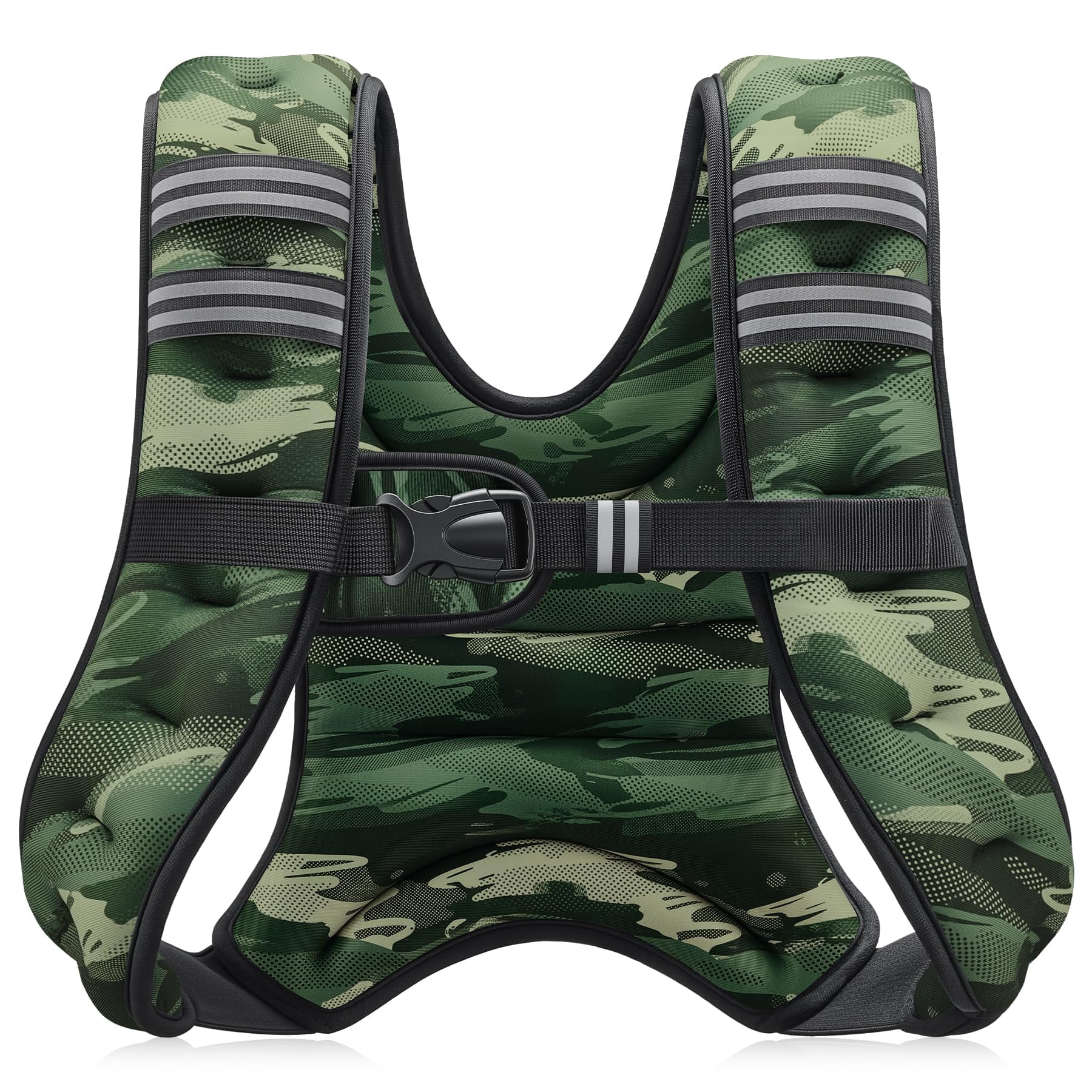 Weighted Vest 6-30lb with Reflective Stripe for Workout Running Fitness Strength Training