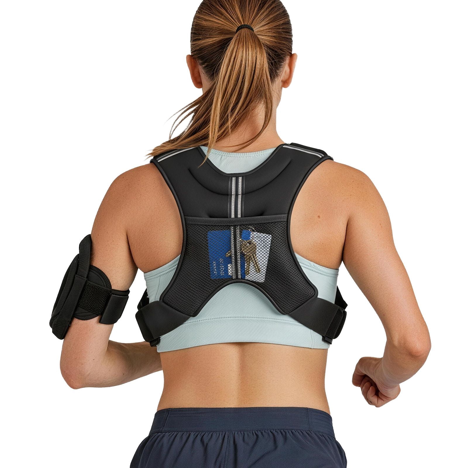 Weighted Vest 6 lbs Adjustable Reflective Stripe Body Weight Vest Men Women Strength Training Running Fitness
