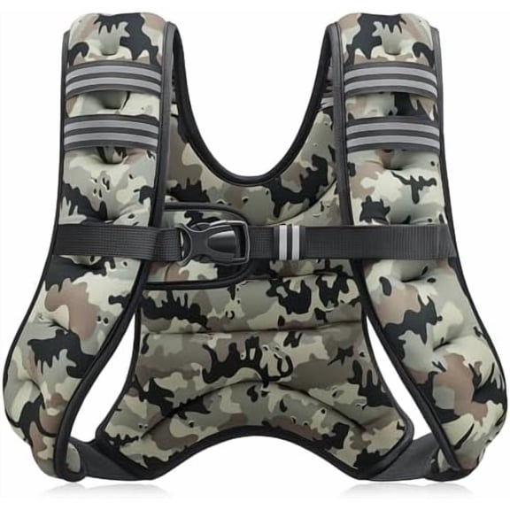 Weighted Vest, 6lb/8lb/12lb/16lb/20lb/25lb/30lb Weight Vest with Reflective Stripe for Workout, Strength Training, Running, Fitness, Muscle Building, Weight Loss, Weightlifting