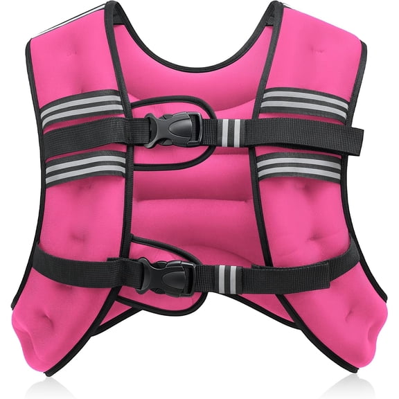 Weighted Vest, 6lb/8lb/12lb/16lb/20lb/25lb/30lb Weight Vest with Reflective Stripe for Workout, Strength Training, Running, Fitness, Muscle Building, Weight Loss, Weightlifting