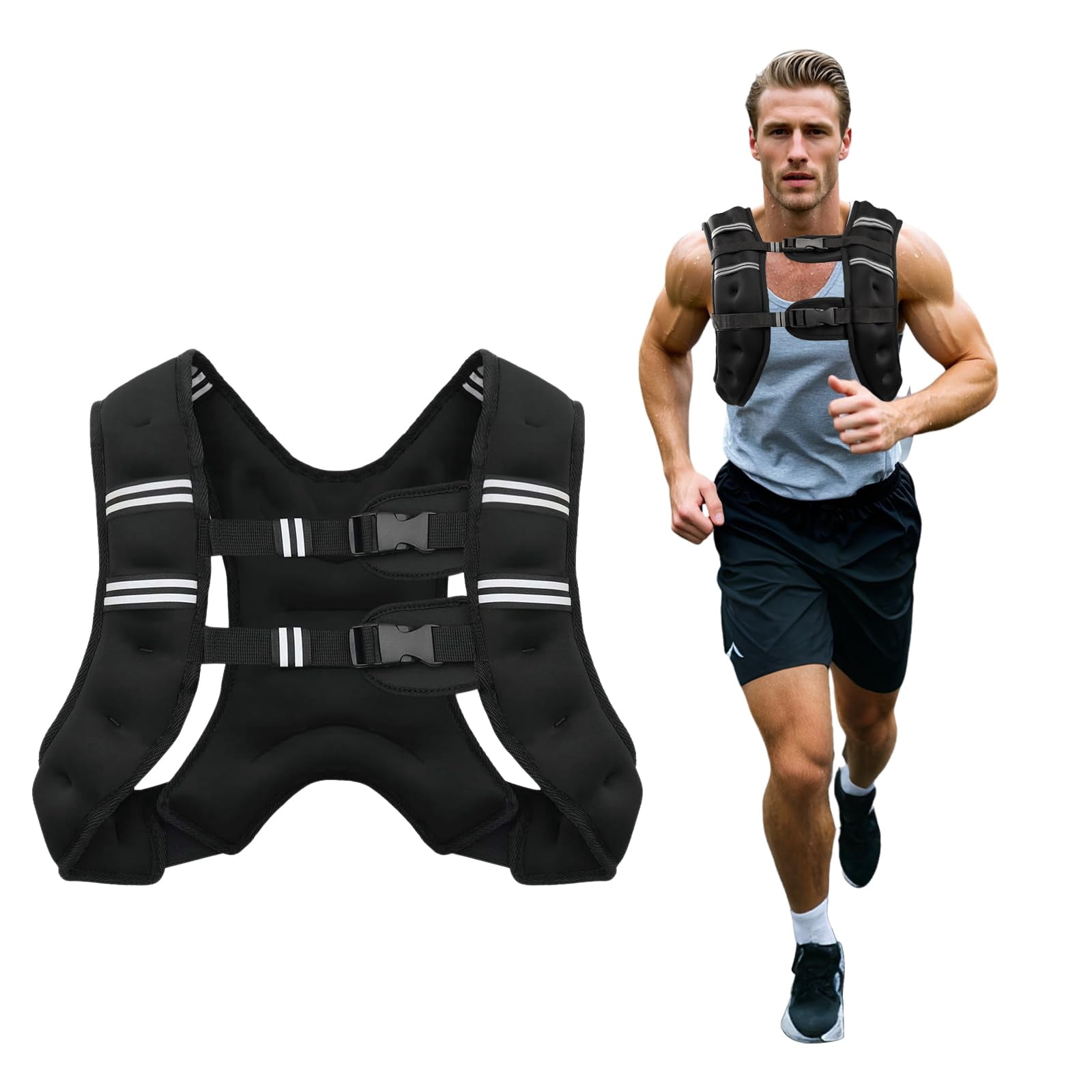 Weighted Vest Black 30 LB Strength Running Workout Jogging Walking