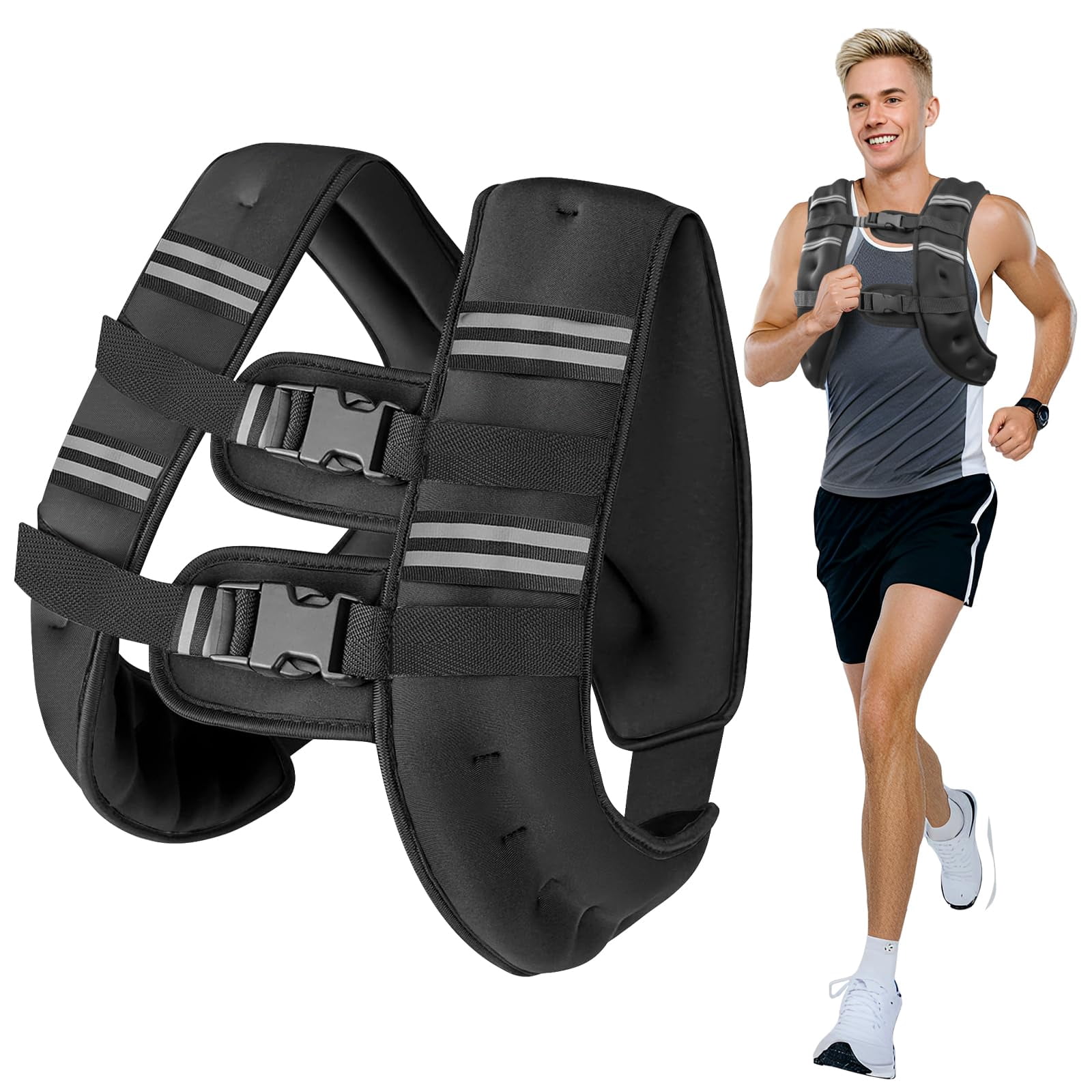 Weighted Vest Black 30 Lbs Strength Training Running Walking