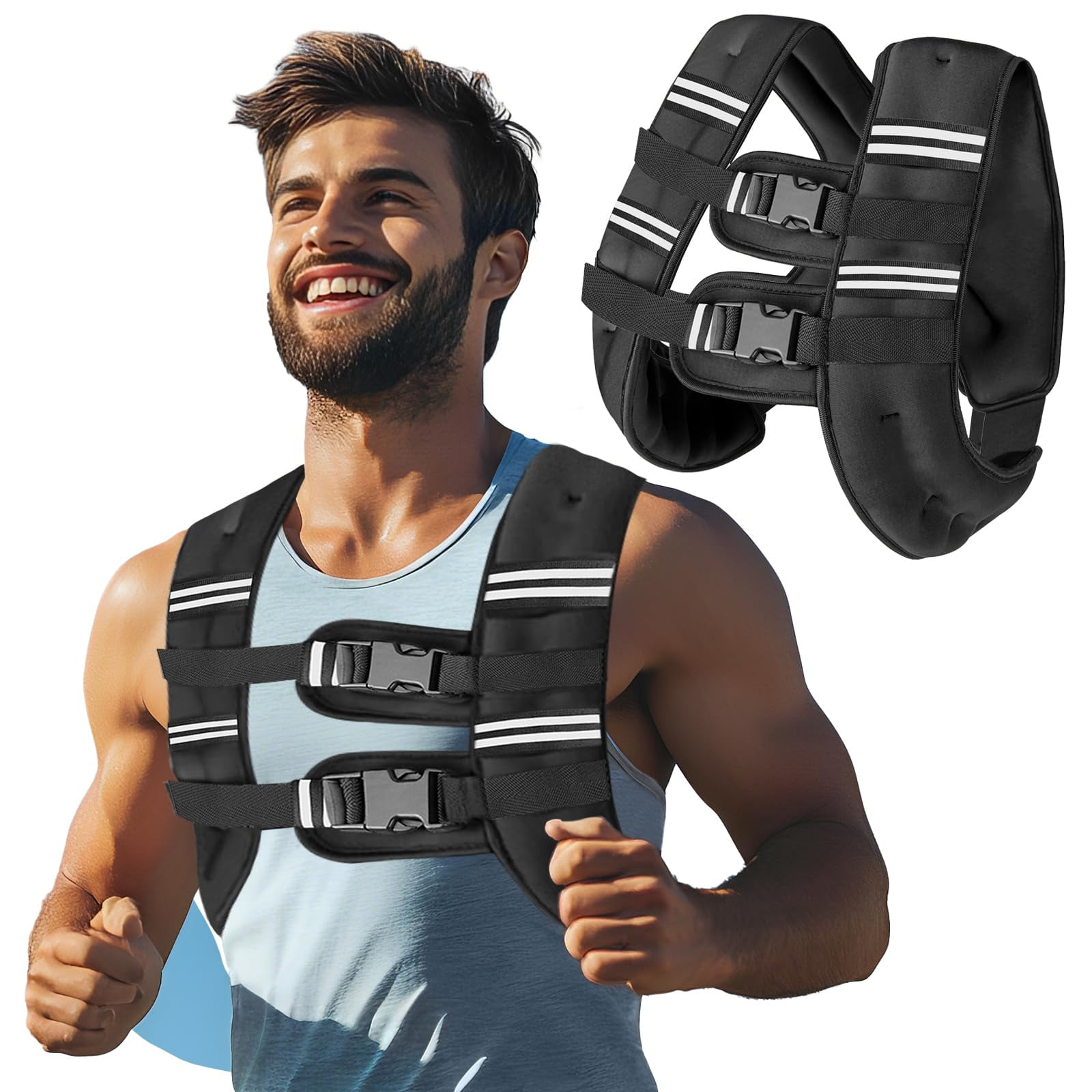 Weighted Vest Black 30lb Workout Strength Running Fitness