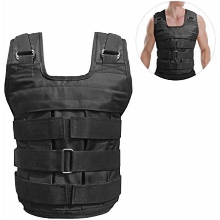 Weighted Vest,Max Loading 50kg Adjustable Weighted Vest Weight Jacket Ox Exercise Weight Loading Cloth Strength Training (Empty), Black$$Sport & Recreation Other