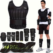 Weighted Vest Men 60lb Adjustable Weight Vest with Steel Plates Weights for Walking Strength Training Running Workout