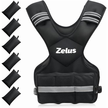 ZELUS Weighted Vest Adjustable 4-32lb – Black Neoprene With Iron Sand Weights