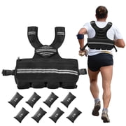 Weighted Vest for Men and Women, 4-10lb/4-20lb/6-20lb/6-30lb Vest with Reflective Strips & Pockets for Home Workouts | Adjustable Body Weight Vest Exercise Set for Cardio and Strength Training