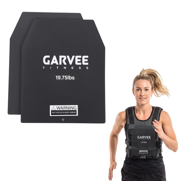 Weighted Vest Plates, Weighted Vest, Heavy-Duty 19.75 LB Cast Iron Pair, Strength Training & Rucking, 10x12 in, Alloy Steel, Rounded Edges, Rust-Resistant, Black, 2PC