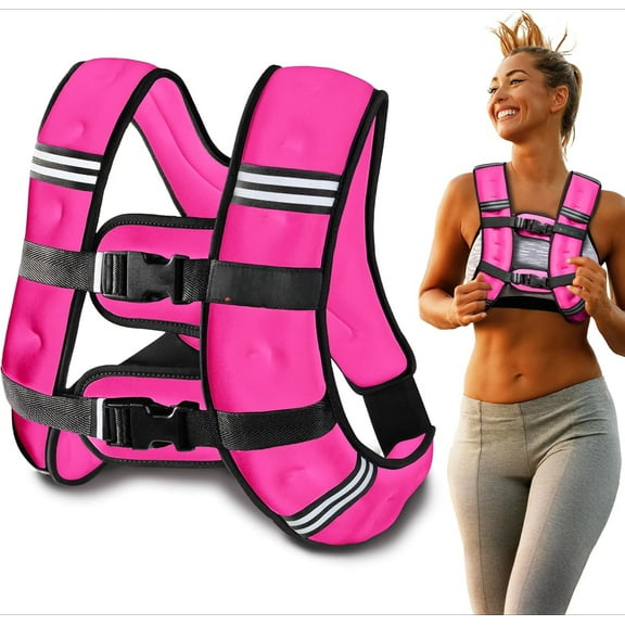 Weighted Vest - Weight Vest for Running, Strength Training & Muscle Building, Features Reflective Stripe for Safe Outdoor Workouts (available in 6lbs to 30lbs)