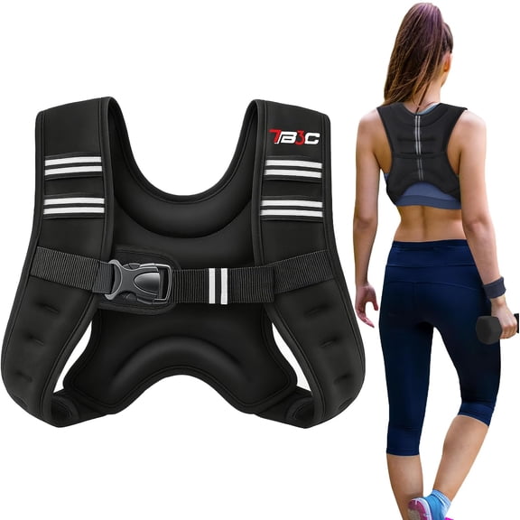 Weighted Vest Woman - 6lb/8lb/12lb/16lb/20lb/25lb/30lb Womens Weight for Walking, Strength Training Vests Men, Reflective Stripe Fitness Workout Running Jogging