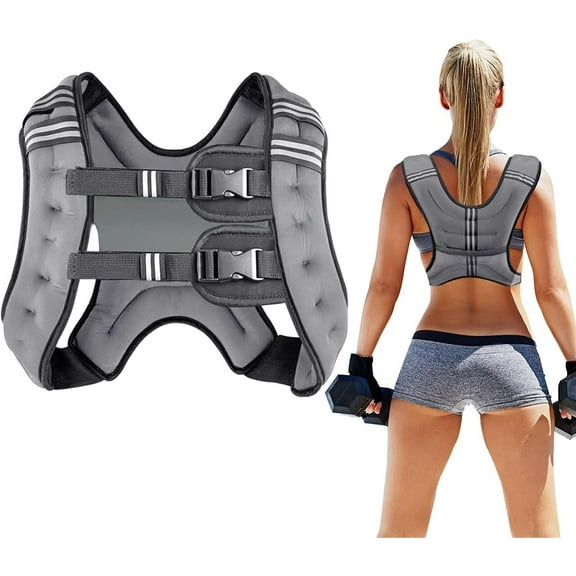 Weighted Vest for Women and Men Lbs with Reflective Stripe and Double Adjustable Buckle Straps Weight Vests for Strength Training, Jogging, Cardio, Weight Loss