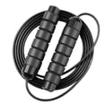 thumbnail image 1 of Weighted Wire Skipping Rope, Adjustable, Non-Slip Grip, Smooth Motion Glide - pure black, 1 of 5