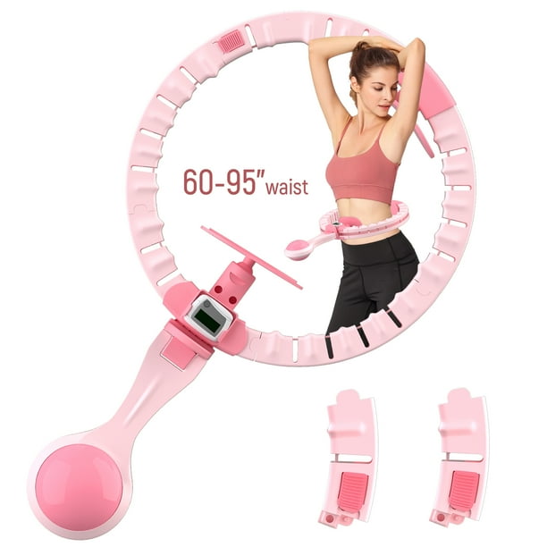 Weighted Workout Hoop for Adult Weight Loss 50 Plus Size Silent Smart Waist Fitness Circle with Ball Abs Exercise Equipment for Home