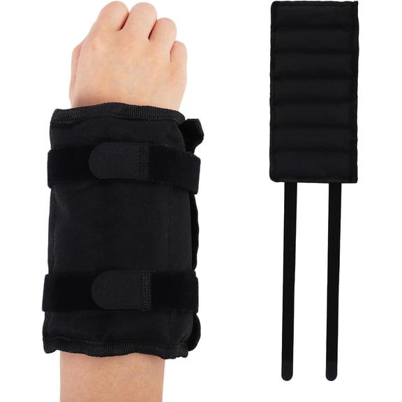 Weighted Wrist Brace for Hand & Forearm Workout,Adjustable Wrist Weight with Removable Steel Bars, Comfortable Neoprene Sleeve for Rehabilitation, Strength Training & Toning - Black1pcs)