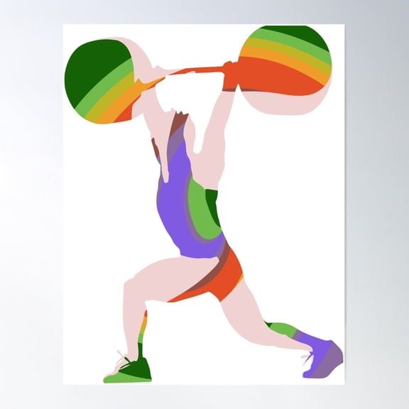 Weightlifter Lifting Weight Poster Wall Art, Modern Wall Decor For Living Room Bedroom, 8x12 UNFRAMED