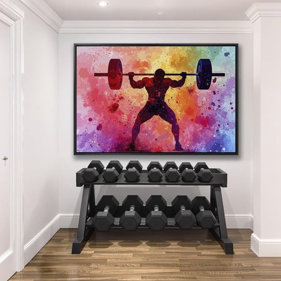 Weightlifter Wall Art, Colorful Workout Poster, Motivational Decor, Gym Poster, Fitness Artwork, Ready To Hang Gift, Unframed Poster Size 12x18