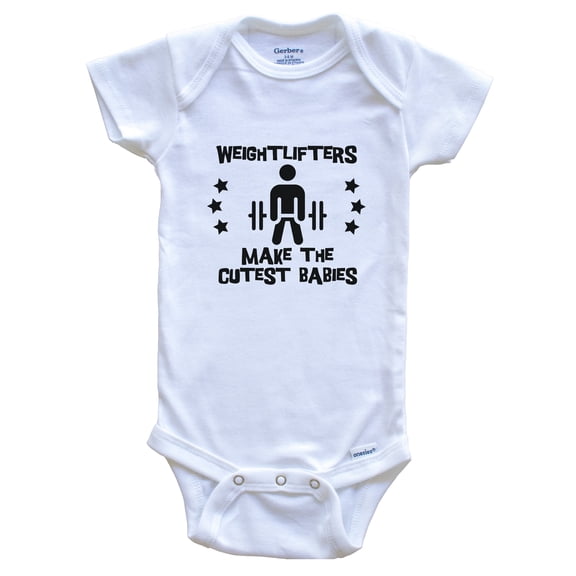 Weightlifters Make The Cutest Babies Funny Weightlifting Baby Bodysuit