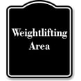 thumbnail image 1 of Weightlifting Area BLACK Aluminum Composite Sign 20''x24'', 1 of 9