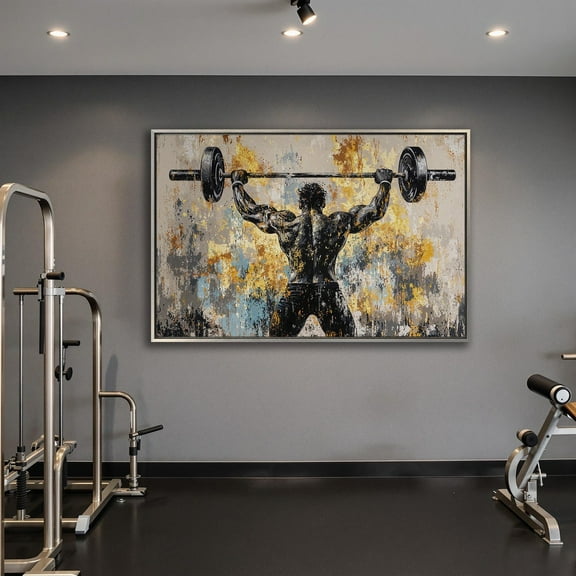 Weightlifting Art Strongman Gym Decor, Motivational Print Poster Decor For Living Room Bedroom, Unframed Poster Size 24x36
