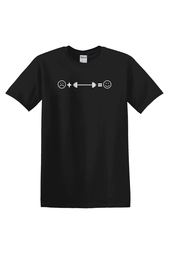 Weightlifting Barbell Happy Face Graphic T-Shirt