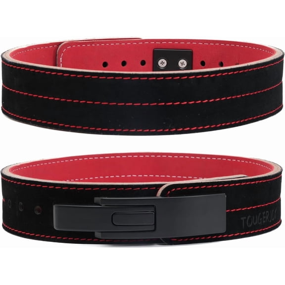 Weightlifting Belt Powerlifting Women & Girl, 10 mm Thick Lifting Lever Belt 2.4 Inch Wide - Heavy Duty Power Lifting Calfskin Leather Belt for Back Support, Gym & Fitness Training