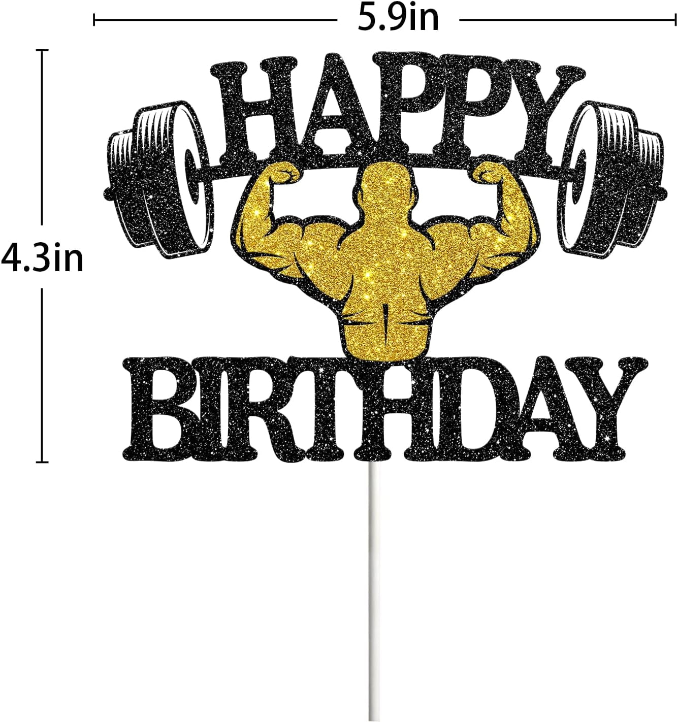 Weightlifting Cake Topper, Gym Theme Cake Topper, Funny Happy Birthday ...