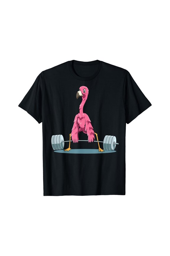 Weightlifting Flamingo Deadlifting Flamingo Powerlifting Gym T-Shirt
