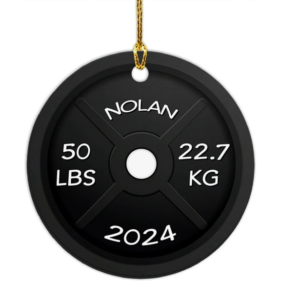Weightlifting Ornament, Personalized Information Bodybuilder Ornament Christmas Name Year Powerlifting Fitness Ornament 2025 for Men Women, Weightlifting Ornament AJSN5e