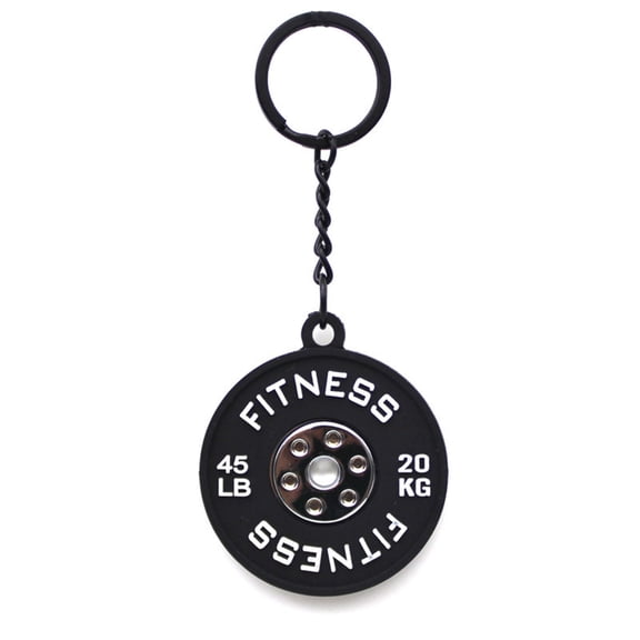 Weightlifting Weight Plate Keychain 45 LBS Gym Plate Silicone and Metal Workout Fitness Gifts for Gym Lovers