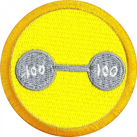 Weightlifting Wilderness Scout Merit Badge Iron on Patch