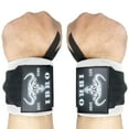 thumbnail image 1 of Weightlifting Wrist Wraps 18" or 24" for Weight Lifting 18 Inch Blackwhite, 1 of 4